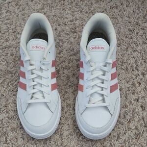Adidas White and Pink Classic Sneakers